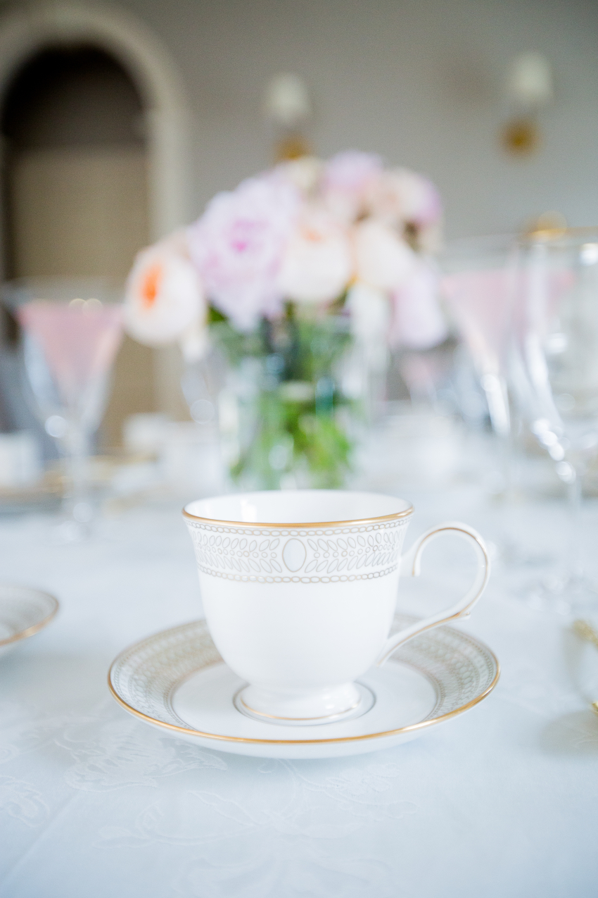 Fine China Coffee Cups with Gold detail by Lenox on Fashionable Hostess