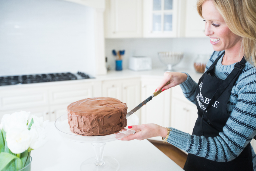 Making Scharffen Berger Chocolate layer cake for Valentine's Day