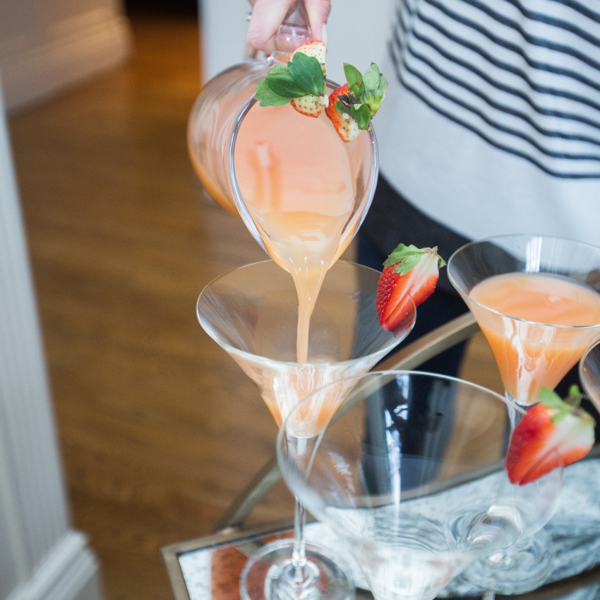 Recipe for Strawberry martinis with fruit garnish copy