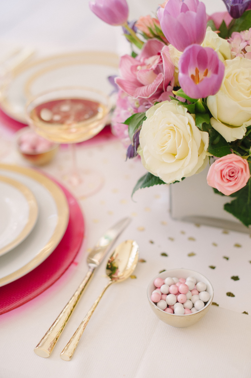 Lenox USA gold stemware and Sugarfina Candies for Mothers Day on Fashionable Hostess