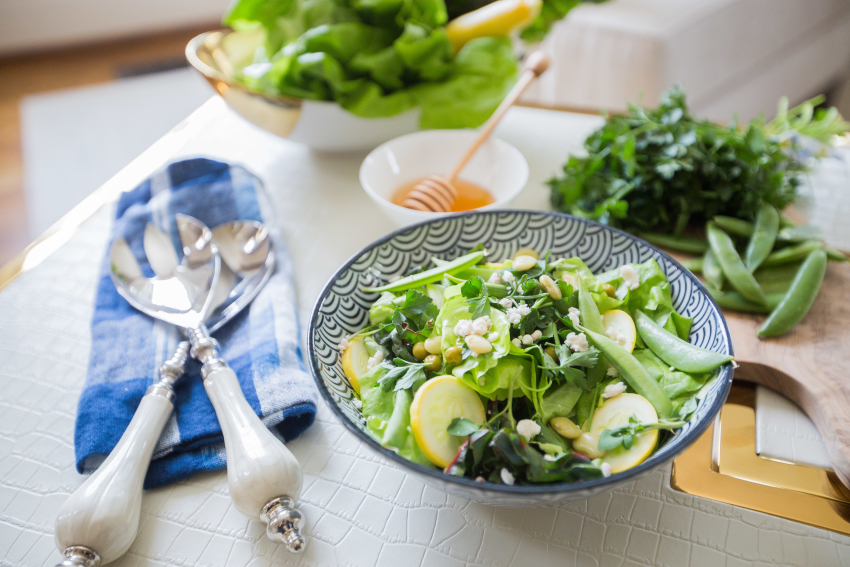 SPRING SPALAD WITH HOMEMADE HONEY VINAIGRETTE BY FASHIONABLE HOSTESS AND FOOD NETWORK MAGAZINE 6