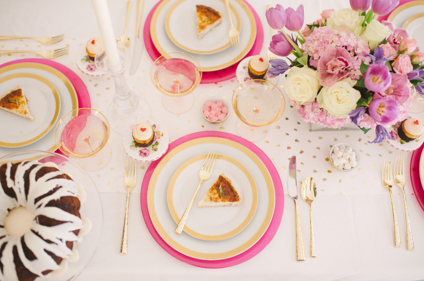View from Above for Pink Tablescape by Fashionable Hostess