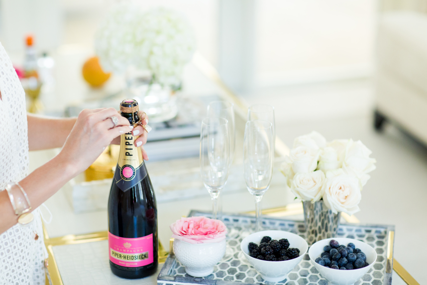Mixing up a new Piper Rosé Sauvage Cocktail on Fashionable Hostes