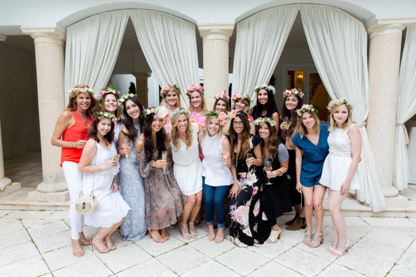 Flower Crown Party Attendees at the Bellinis & Blooms party