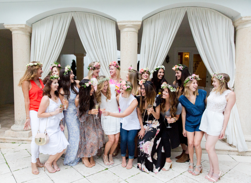 Flower Crown Party Attendees at the Bellinis & Blooms party2