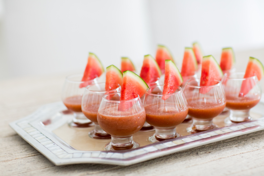 Homemade Watermelon Gazpacho recipe by Fashionable Hostess at the Bellinis & Blooms Party