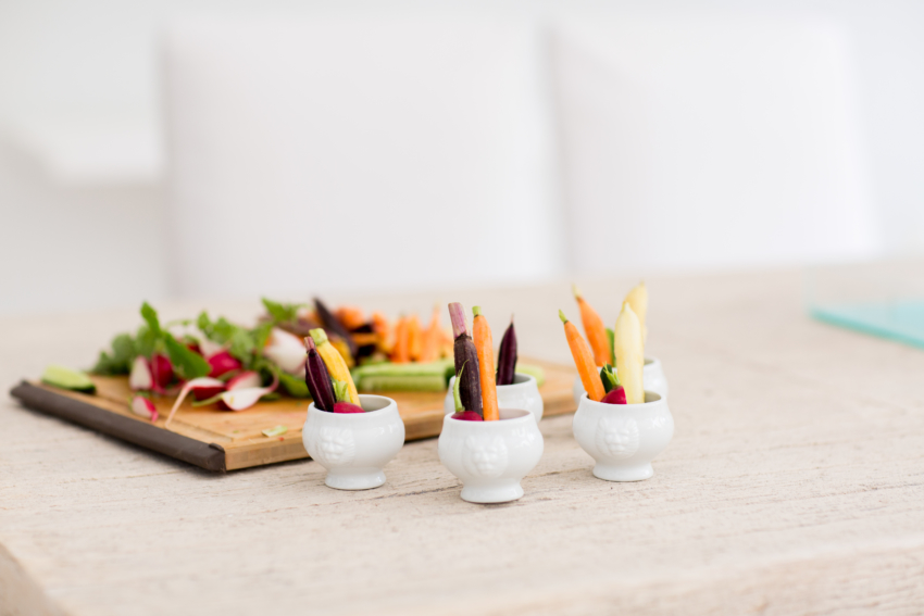 How to Make Mini Veggie Cups for your summer Party by Fashionable Hostess at the Bellinis & Blooms Party