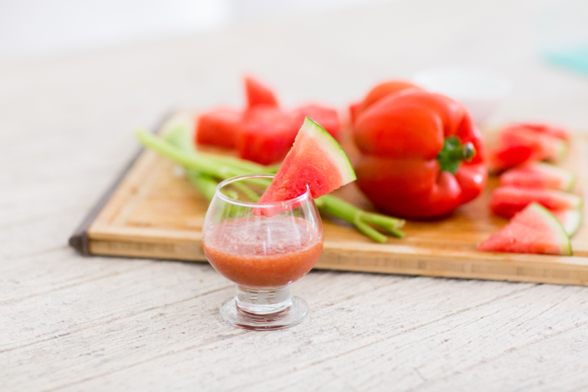 Watermelon Gazpacho ideas by Fashionable Hostess at the Bellinis & Blooms Party