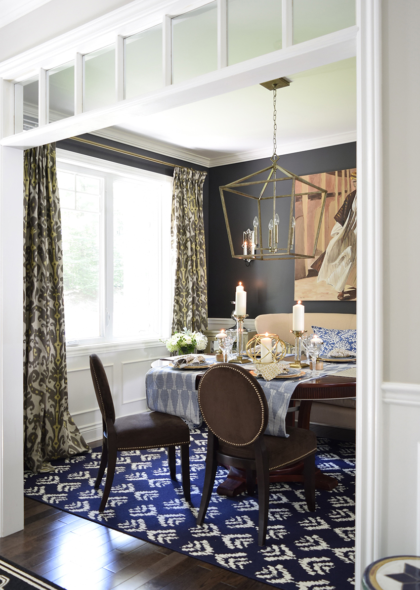 Black Walled Dining Room on the FH Dinner Party Series Guest Tamara of Citrine Living on FashionableHostess.com