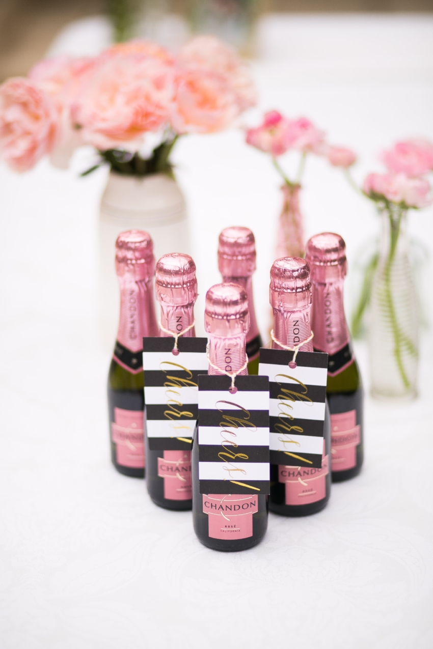 Prettiest Party Drinks by the Fashionable Hostess - mini Bottles of champagne