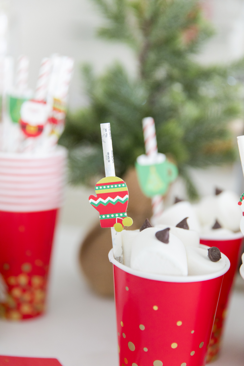 Kids Christmas Cups With Lid and Straw Kids Christmas Party Favors