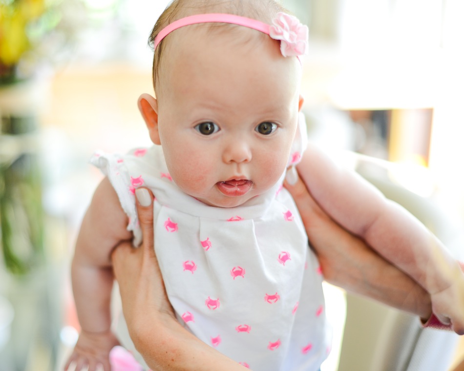 5 Month Baby Pink Lobster Claws Fashionable Hostess