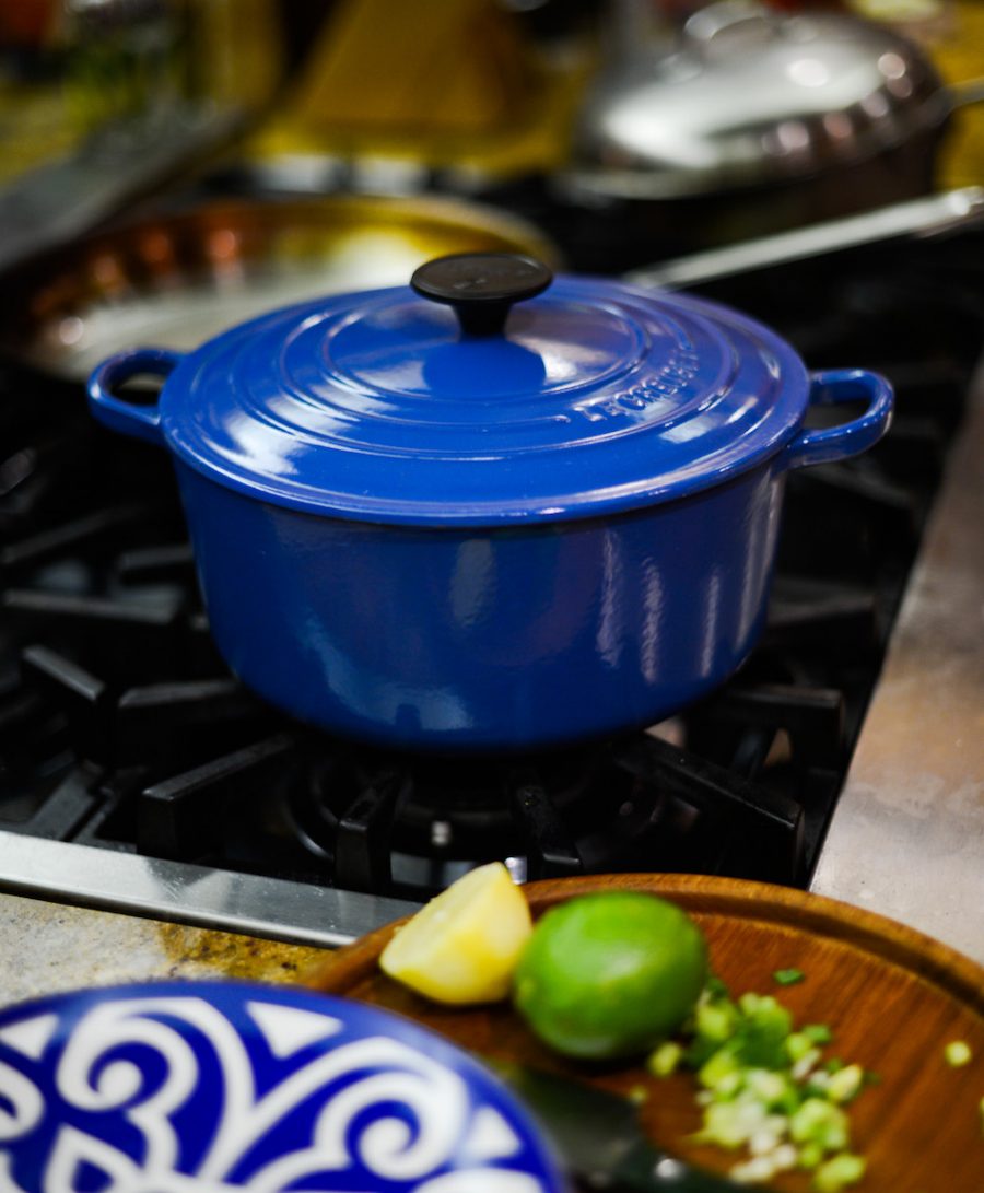 Le Creuset Artichoke Sweet Potato Soup Fashionable Hostess