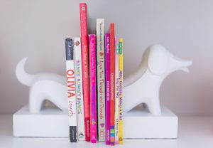 baby nursery books and dachshund