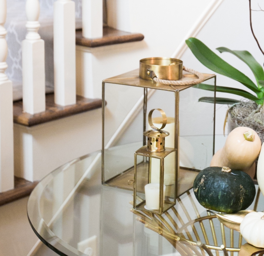 Gold Pottery Barn Lanterns On Your Foyer Table On Fashionable