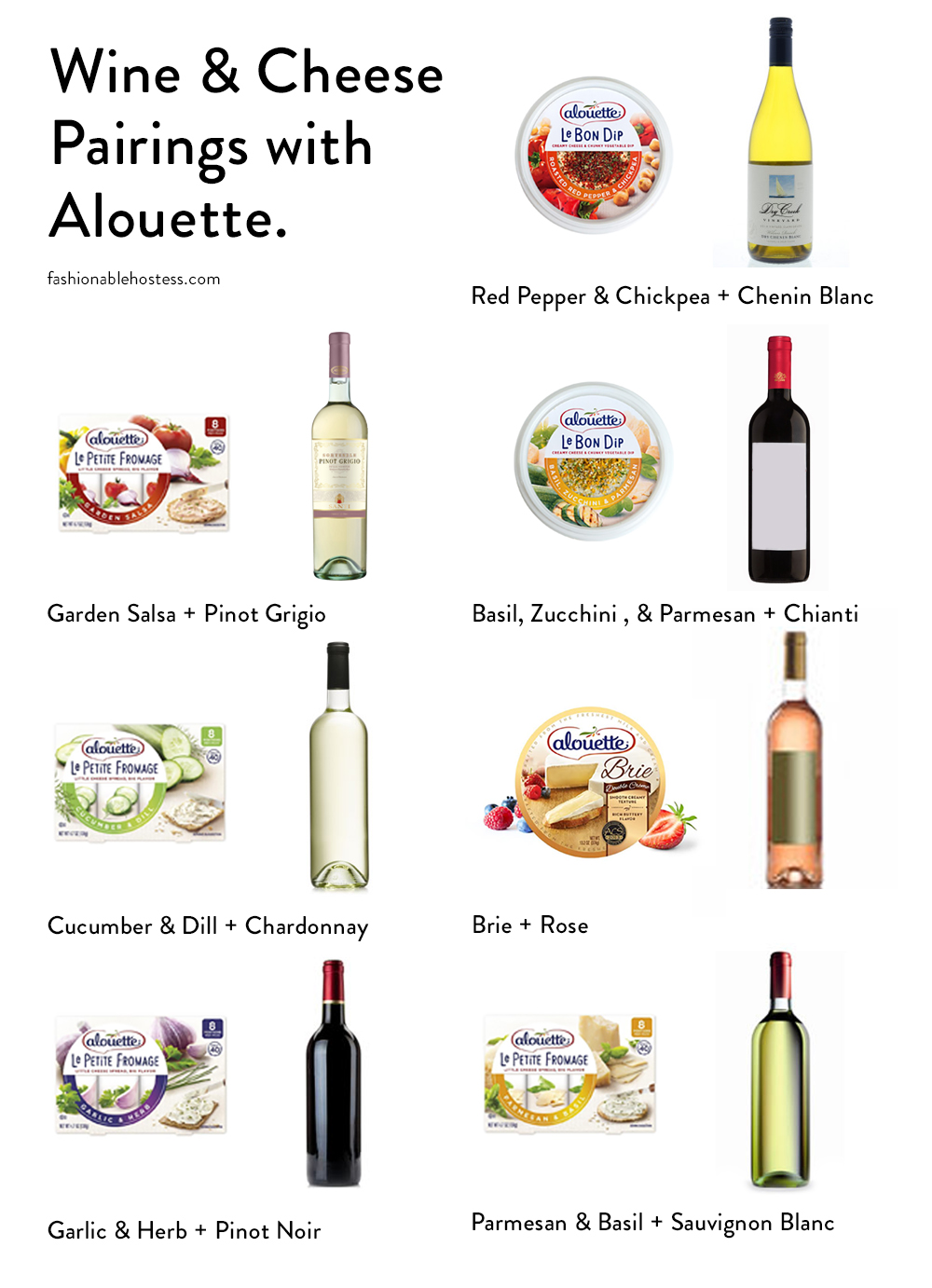 wine&cheese pairings for Alouette Cheese by FashionableHostess.com
