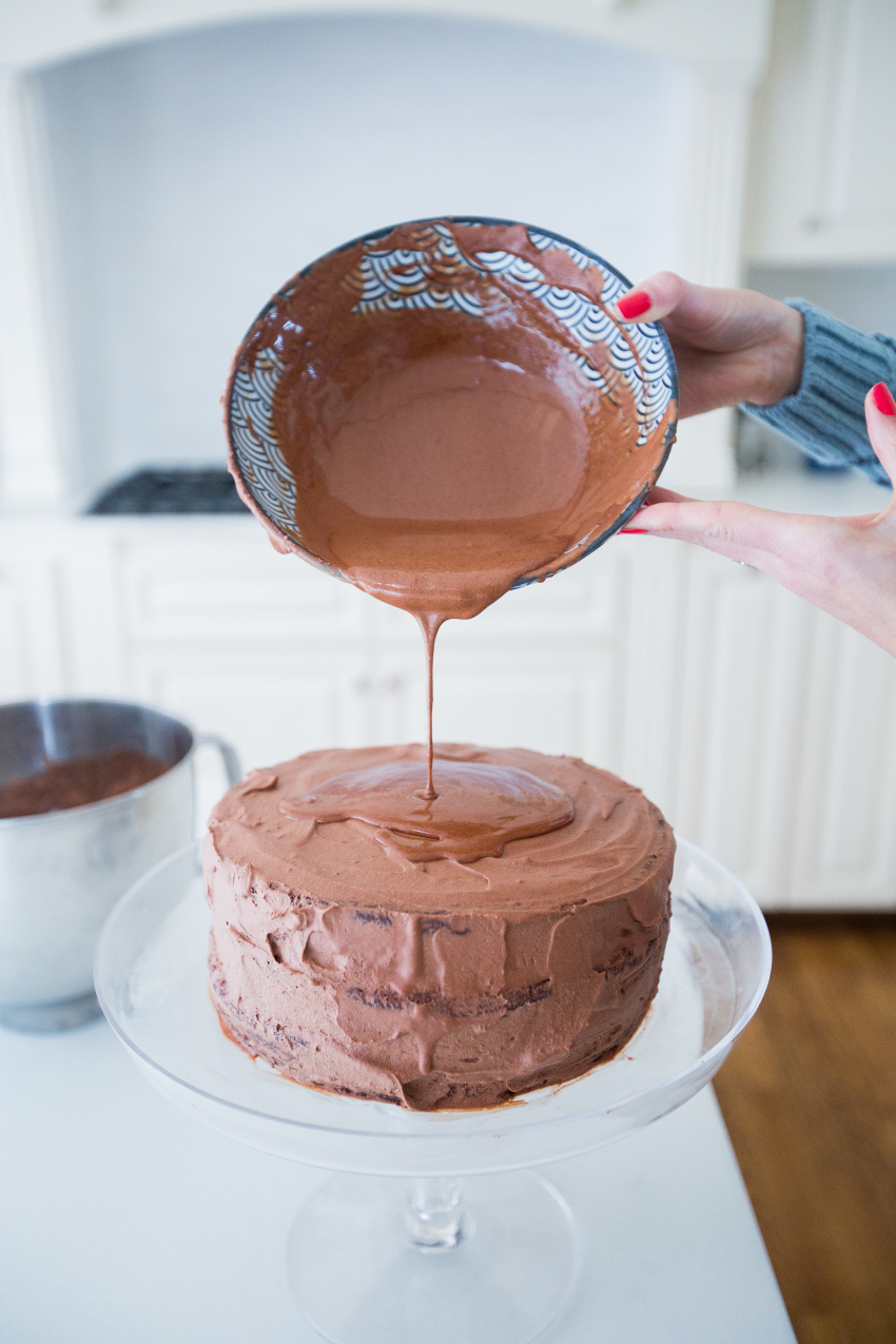 Baking Home-made Chocolate Layer Cake