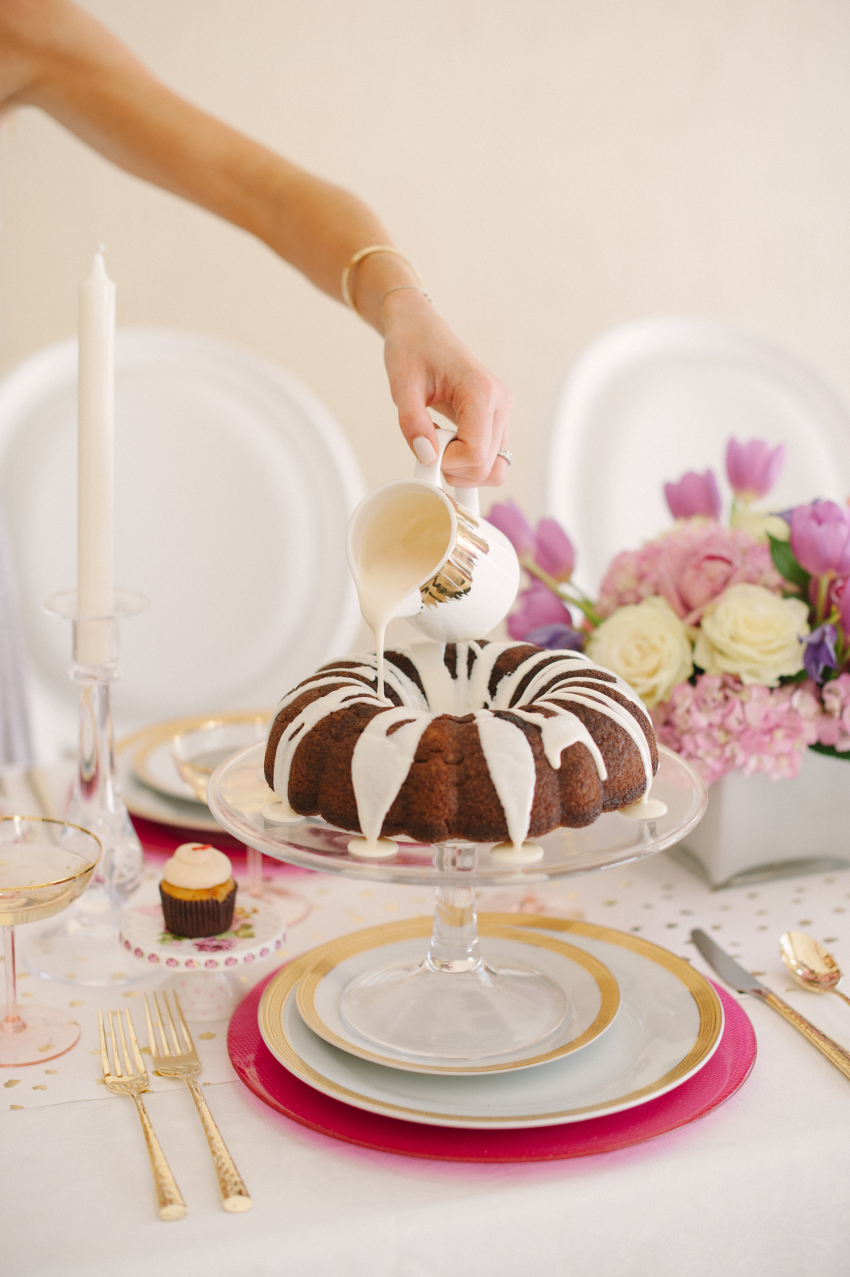 Carrot Cake and Cream Cheese Frosting Bundt Cake for Mothers Day on Fashionable Hostess