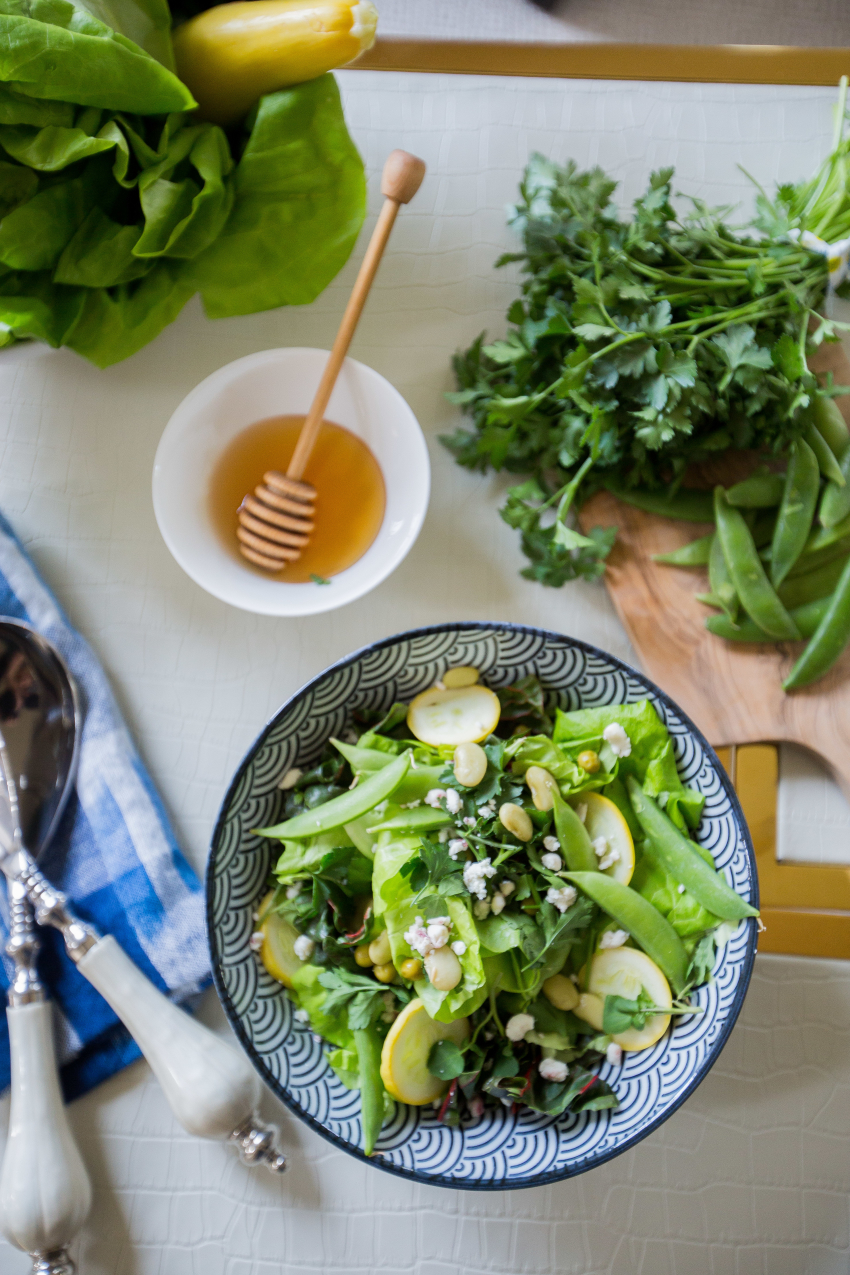 SPRING SPALAD WITH HOMEMADE HONEY VINAIGRETTE BY FASHIONABLE HOSTESS AND FOOD NETWORK MAGAZINE 3
