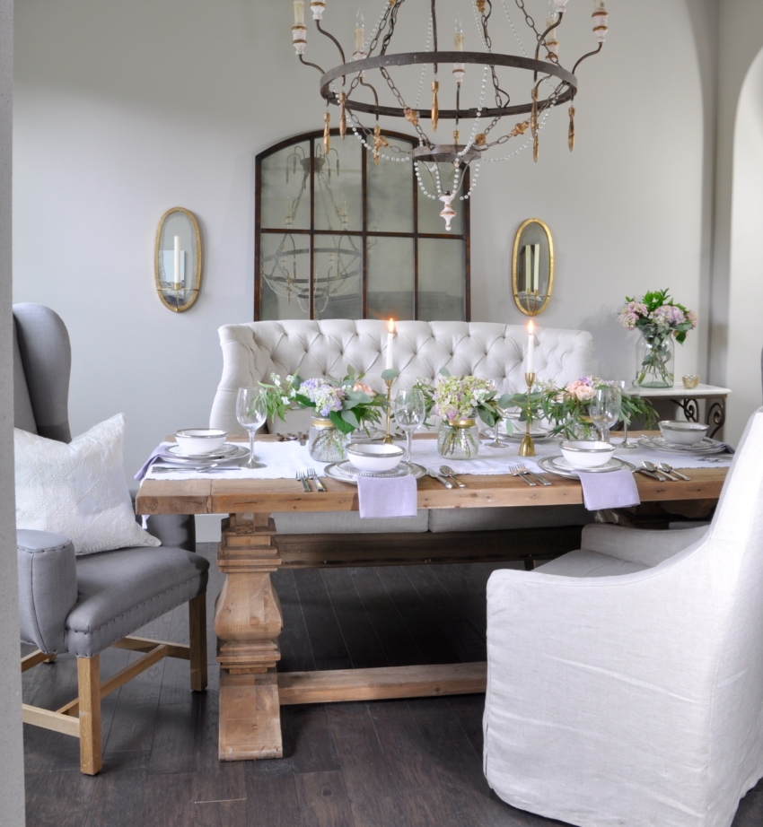 FH Dinner Party Series Guest - Jennifer of Decor Gold Blog - Vintage wood dining table