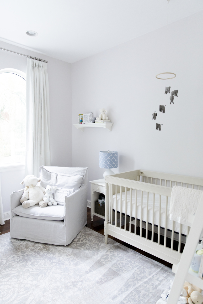 Creatice White Grey Nursery with Simple Decor