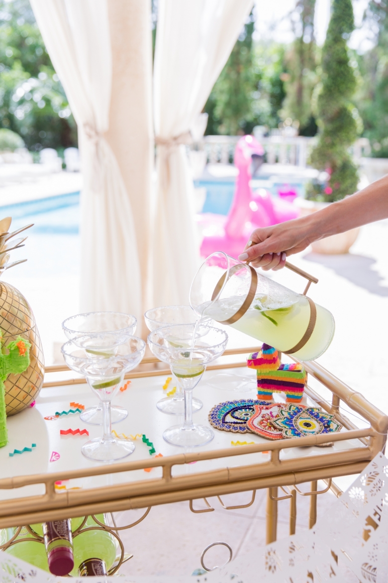 Cinco de Mayo Margarita Bar Cart Fashionable Hostess