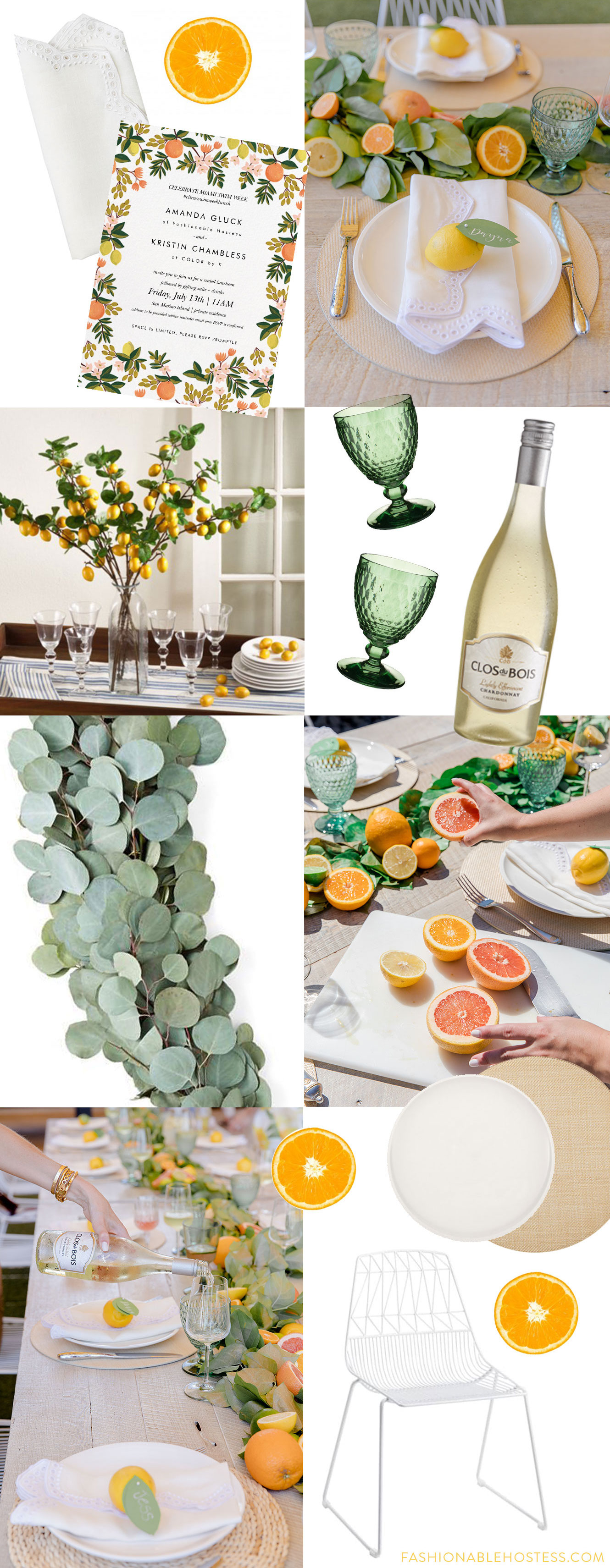 Setting the Table for the Citrus Party - Fashionable Hostess