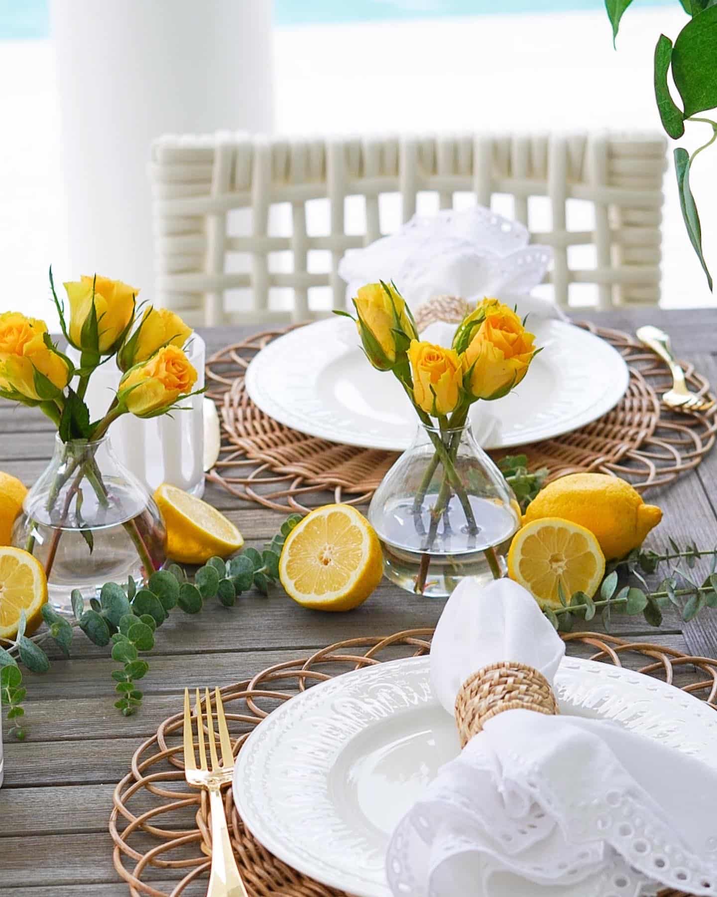 Simple Lemon Tablescape - Fashionable Hostess